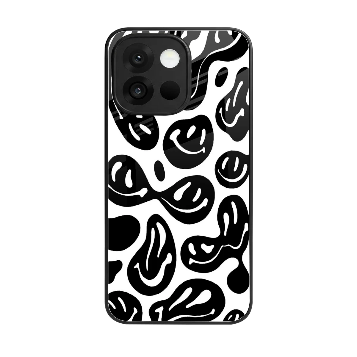 Acid Smiles BW back phone cover | glass case for oneplus 13s
