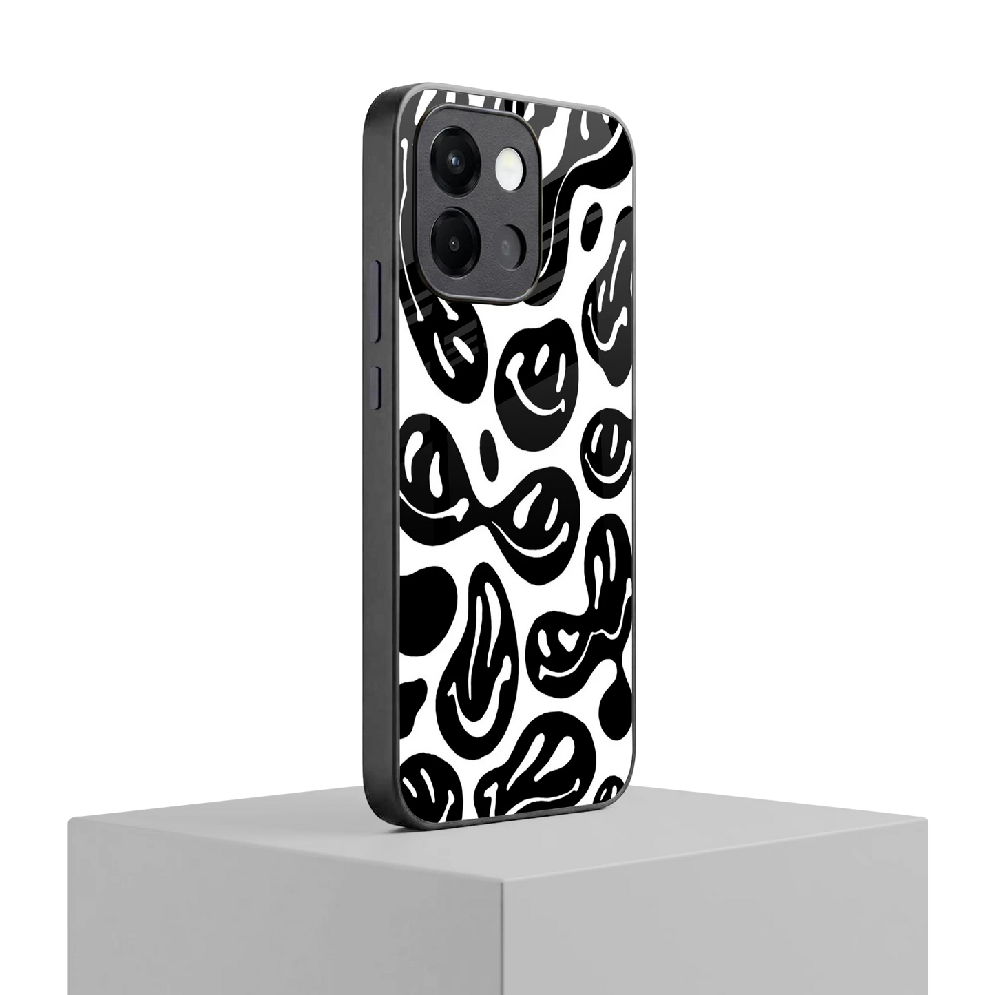 Acid Smiles BW oneplus 13s mobile cover | shockproof glass phone case