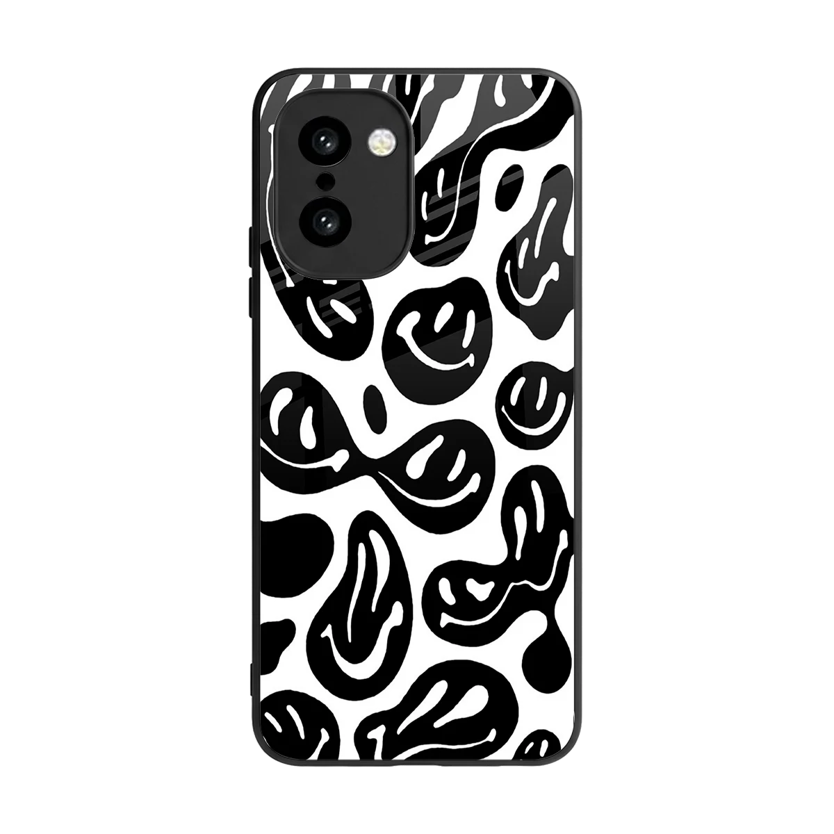 Acid Smiles BW back phone cover | glass case for oneplus 15r