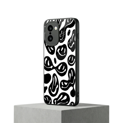 Acid Smiles BW oneplus 15r mobile cover | shockproof glass phone case