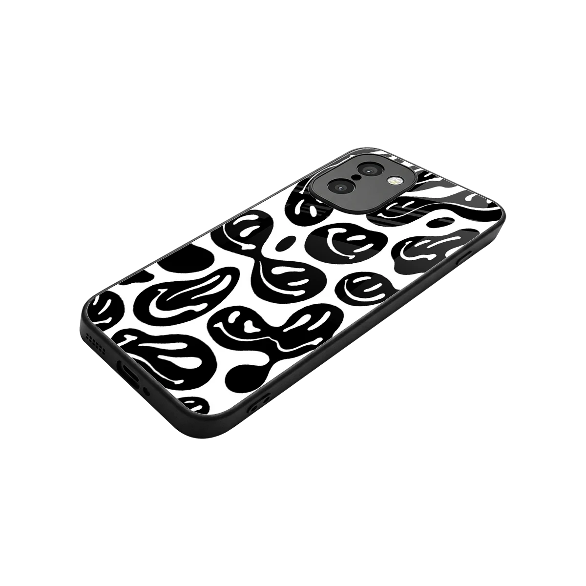 Acid Smiles BW stylish phone case for oneplus 15r | glossy glass and slim fit