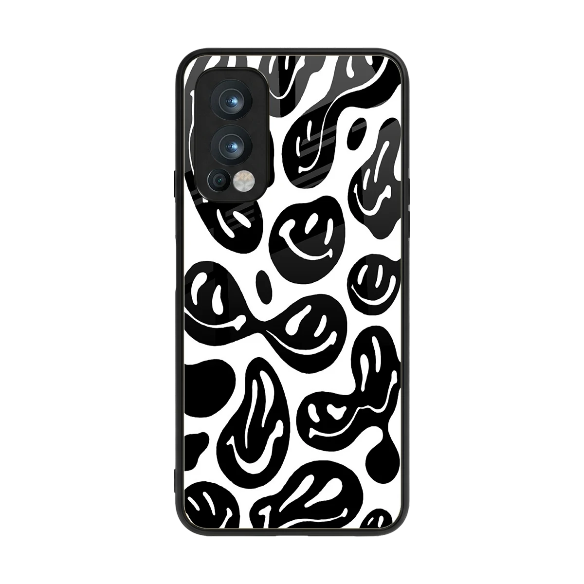 Acid Smiles BW back phone cover | glass case for oneplus nord 2