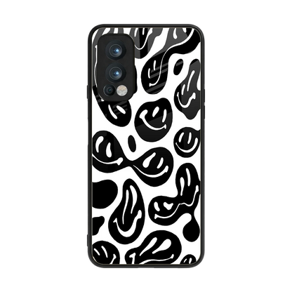 Acid Smiles BW back phone cover | glass case for oneplus nord 2