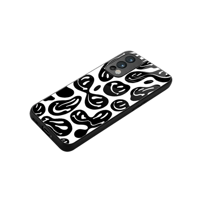 Acid Smiles BW stylish phone case for oneplus nord 2 | glossy glass and slim fit