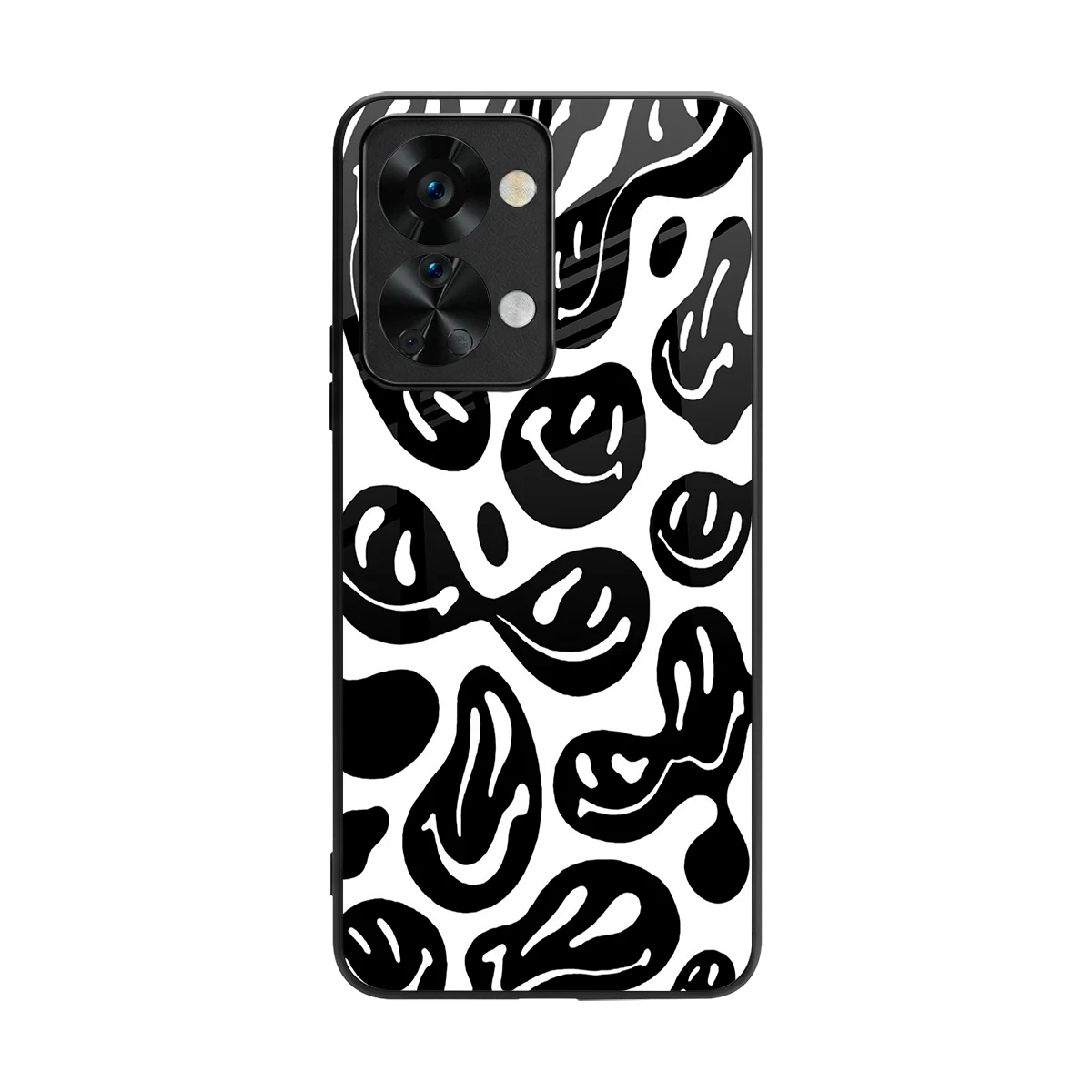 Acid Smiles BW back phone cover | glass case for oneplus nord 2t