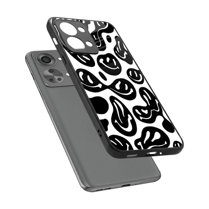 Acid Smiles BW sleek oneplus nord 2t cover with tempered glass back and TPU edges