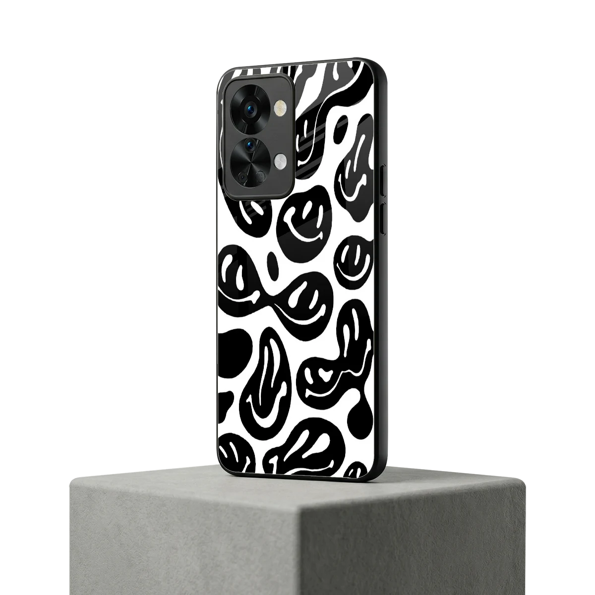Acid Smiles BW oneplus nord 2t mobile cover | shockproof glass phone case