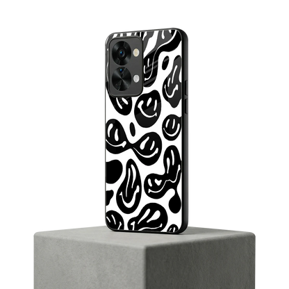 Acid Smiles BW oneplus nord 2t mobile cover | shockproof glass phone case