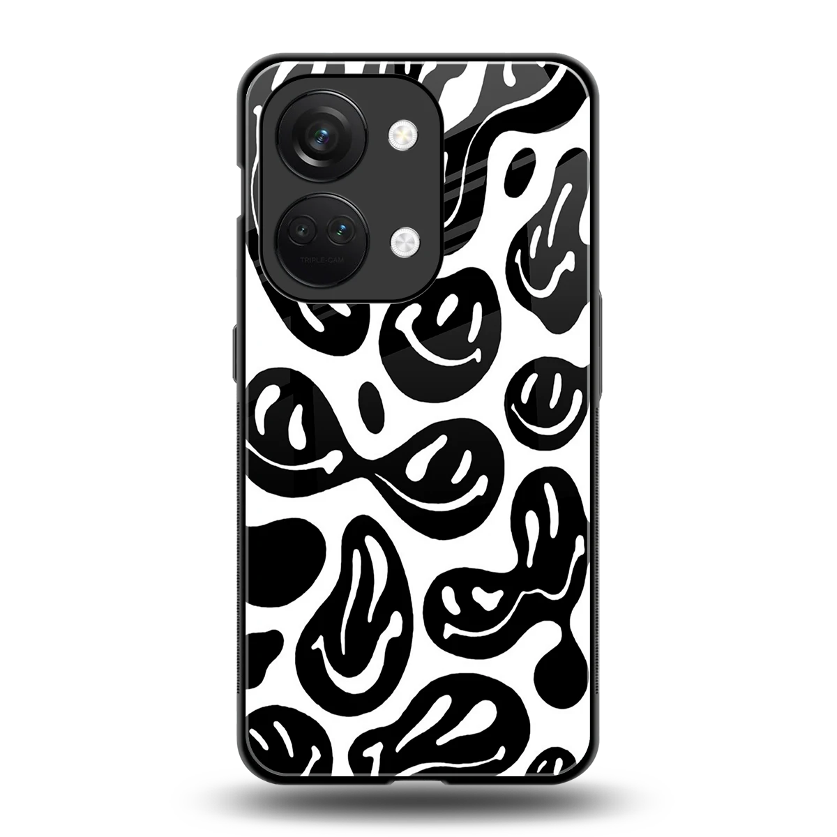 Acid Smiles BW back phone cover | glass case for oneplus nord 3