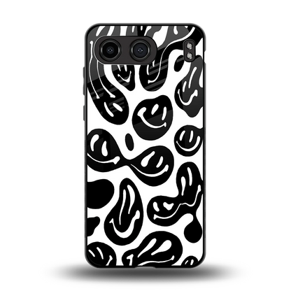 Acid Smiles BW back phone cover | glass case for oneplus nord 4