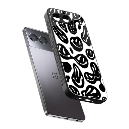 Acid Smiles BW sleek oneplus nord 4 cover with tempered glass back and TPU edges