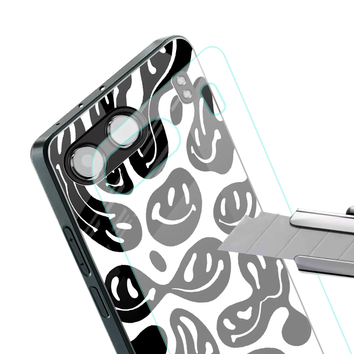 Acid Smiles BW stylish phone case for oneplus nord 4 | glossy glass and slim fit