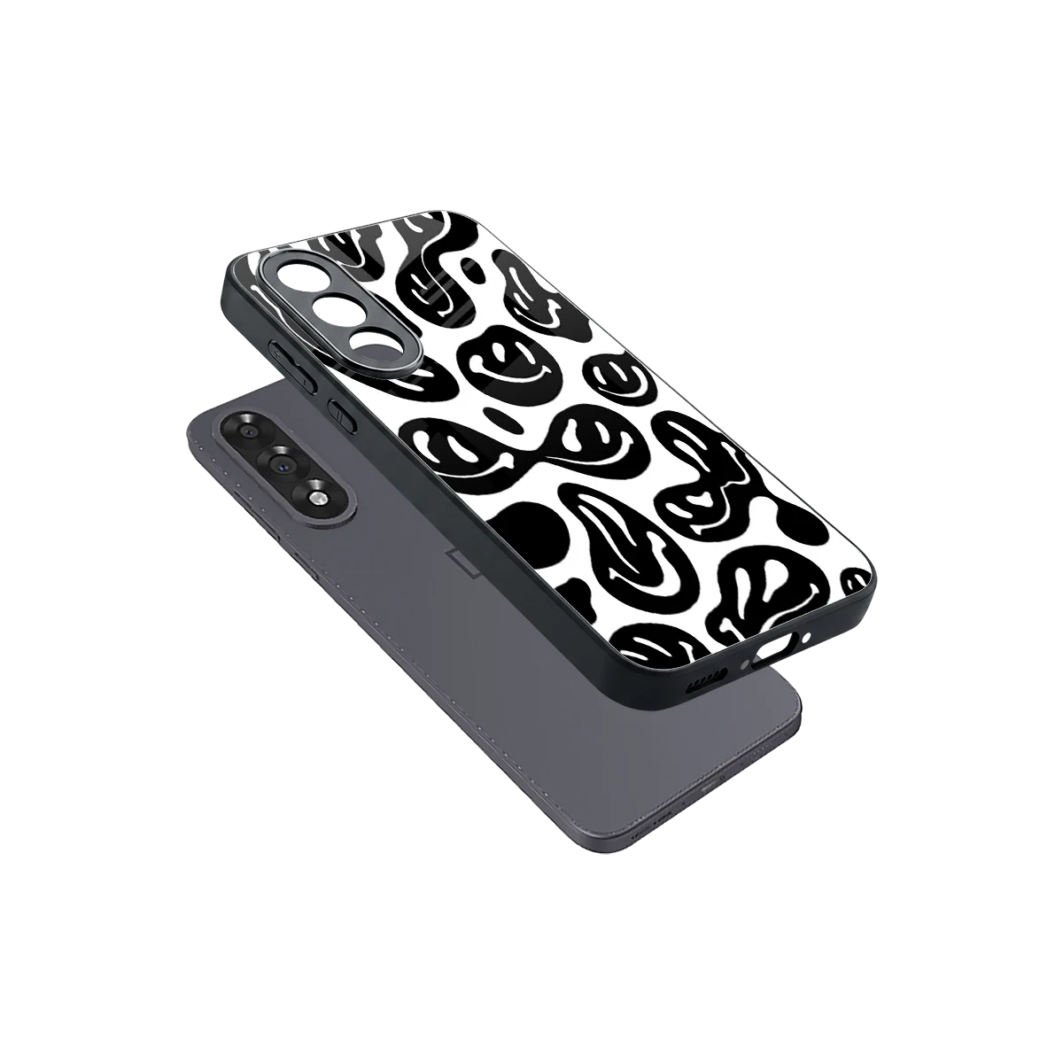 Acid Smiles BW sleek oneplus nord 5 cover with tempered glass back and TPU edges
