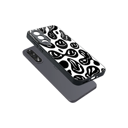 Acid Smiles BW sleek oneplus nord 5 cover with tempered glass back and TPU edges