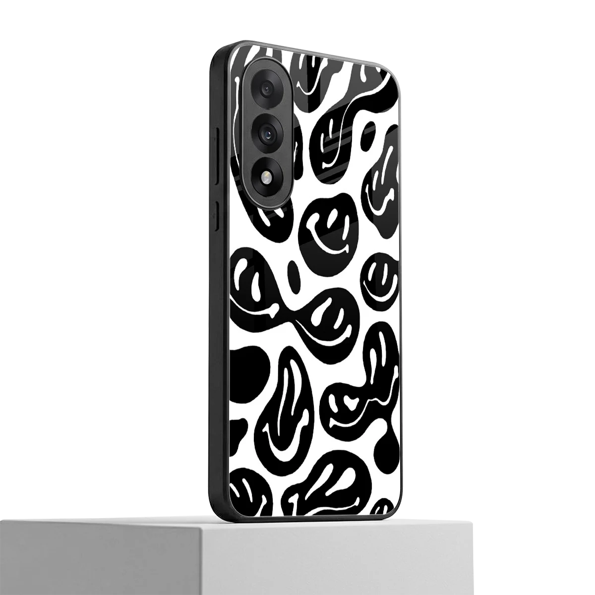 Acid Smiles BW oneplus nord 5 mobile cover | shockproof glass phone case