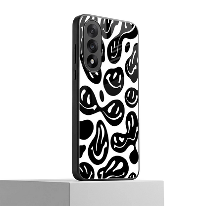 Acid Smiles BW oneplus nord 5 mobile cover | shockproof glass phone case