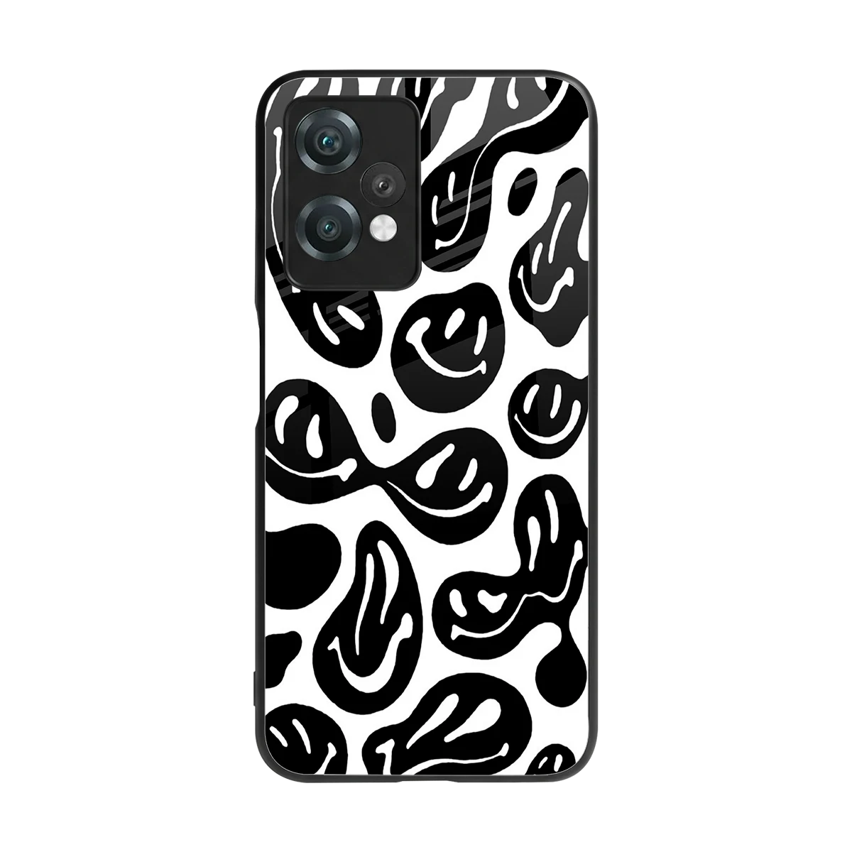 Acid Smiles BW back phone cover | glass case for oneplus nord ce 2 lite