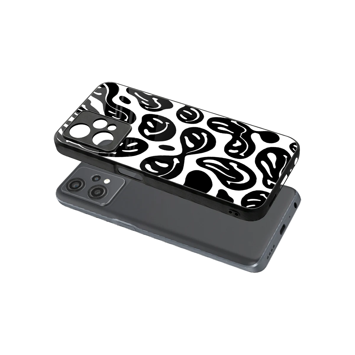 Acid Smiles BW sleek oneplus nord ce 2 lite cover with tempered glass back and TPU edges