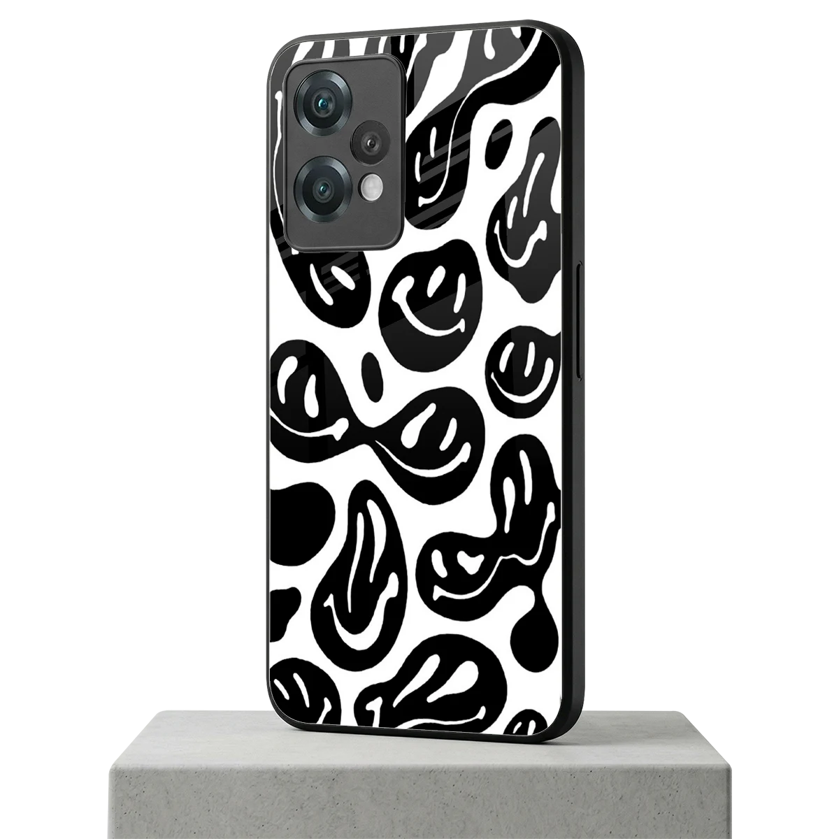 Acid Smiles BW oneplus nord ce 2 lite mobile cover | shockproof glass phone case