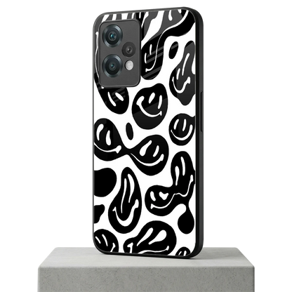 Acid Smiles BW oneplus nord ce 2 lite mobile cover | shockproof glass phone case