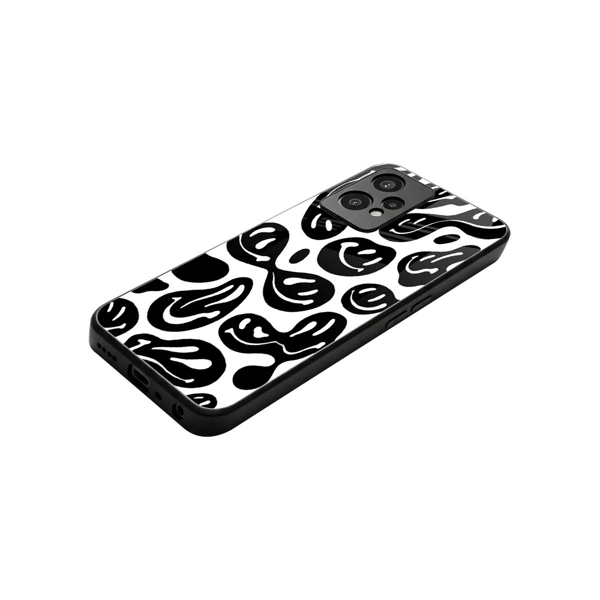Acid Smiles BW stylish phone case for oneplus nord ce 2 lite | glossy glass and slim fit