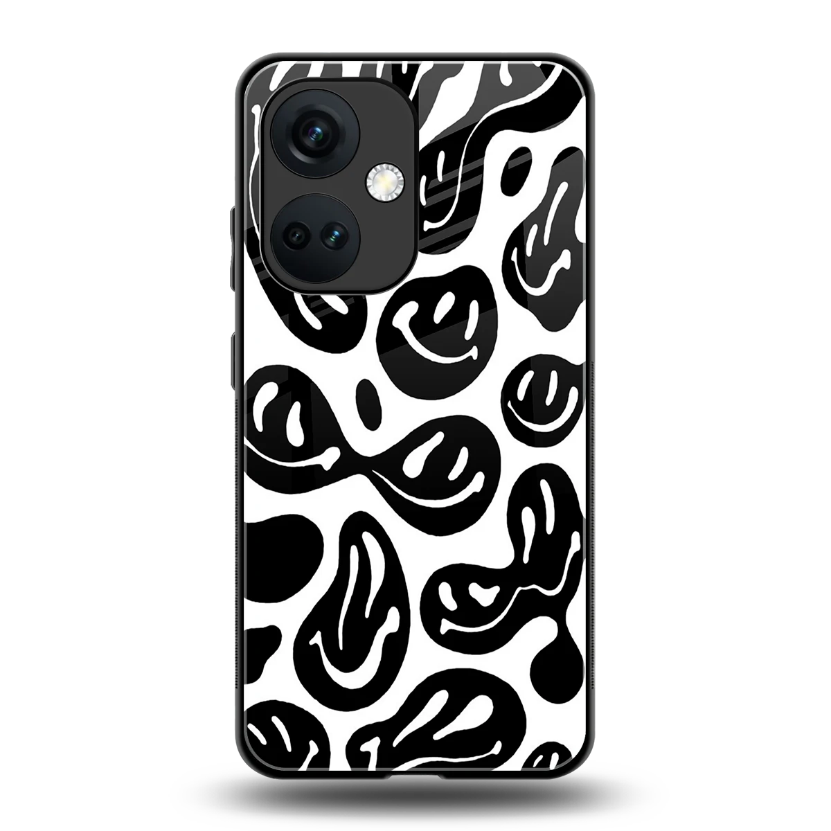 Acid Smiles BW back phone cover | glass case for oneplus nord ce 3
