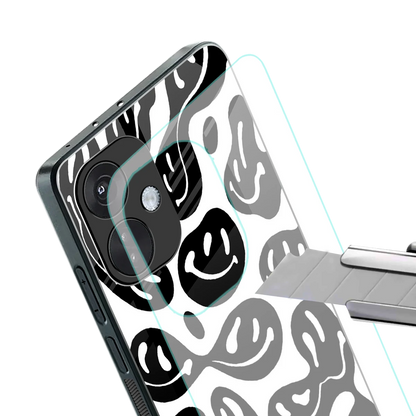 Acid Smiles BW stylish phone case for oneplus nord ce 3 | glossy glass and slim fit