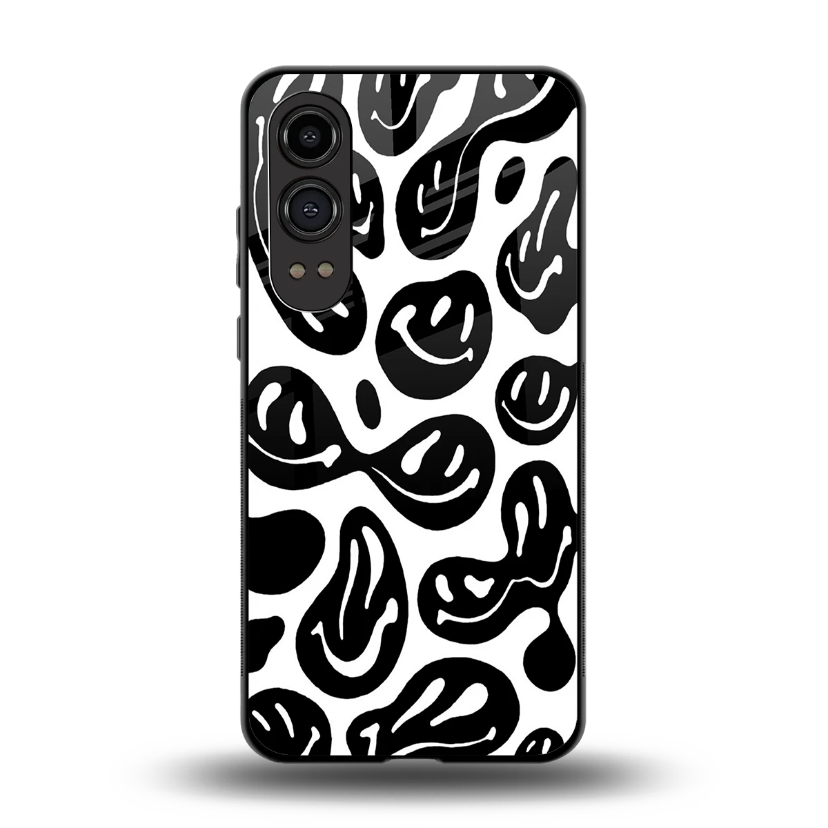 Acid Smiles BW back phone cover | glass case for oneplus nord ce 4 lite