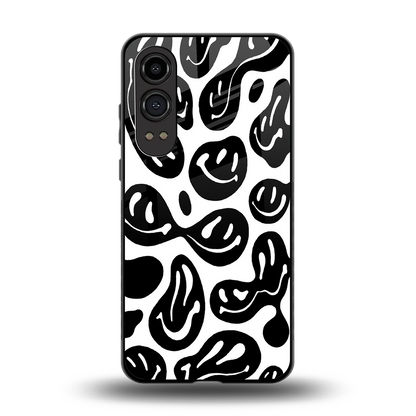 Acid Smiles BW back phone cover | glass case for oneplus nord ce 4 lite