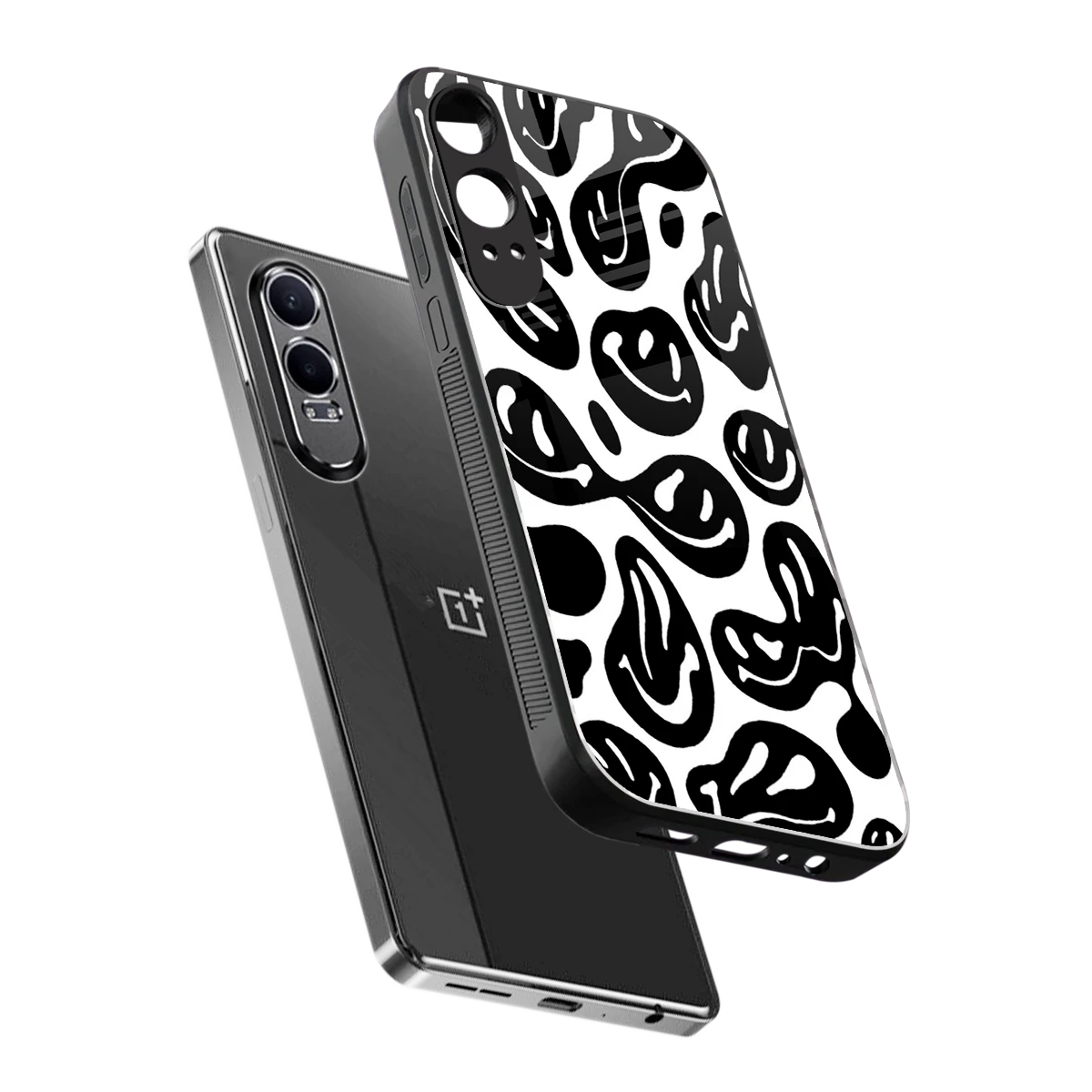 Acid Smiles BW sleek oneplus nord ce 4 lite cover with tempered glass back and TPU edges