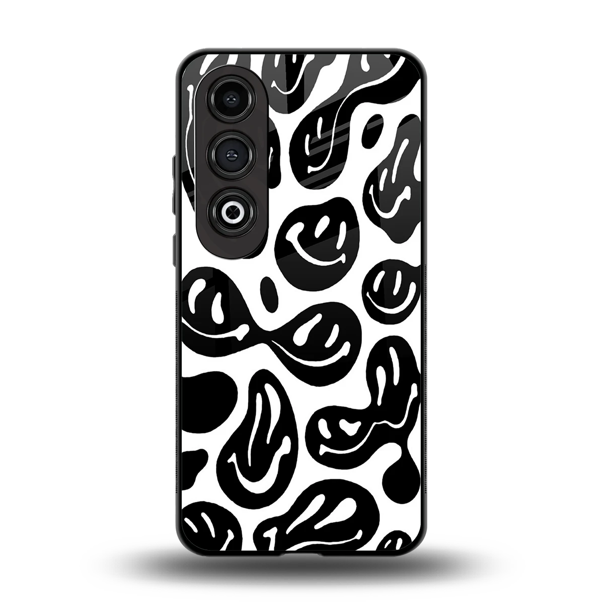 Acid Smiles BW back phone cover | glass case for oneplus nord ce 4