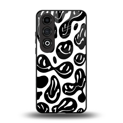 Acid Smiles BW back phone cover | glass case for oneplus nord ce 4