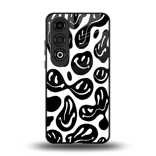 Acid Smiles BW back phone cover | glass case for oneplus nord ce 4