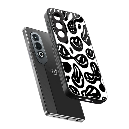 Acid Smiles BW sleek oneplus nord ce 4 cover with tempered glass back and TPU edges