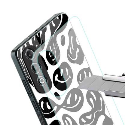 Acid Smiles BW stylish phone case for oneplus nord ce 4 | glossy glass and slim fit