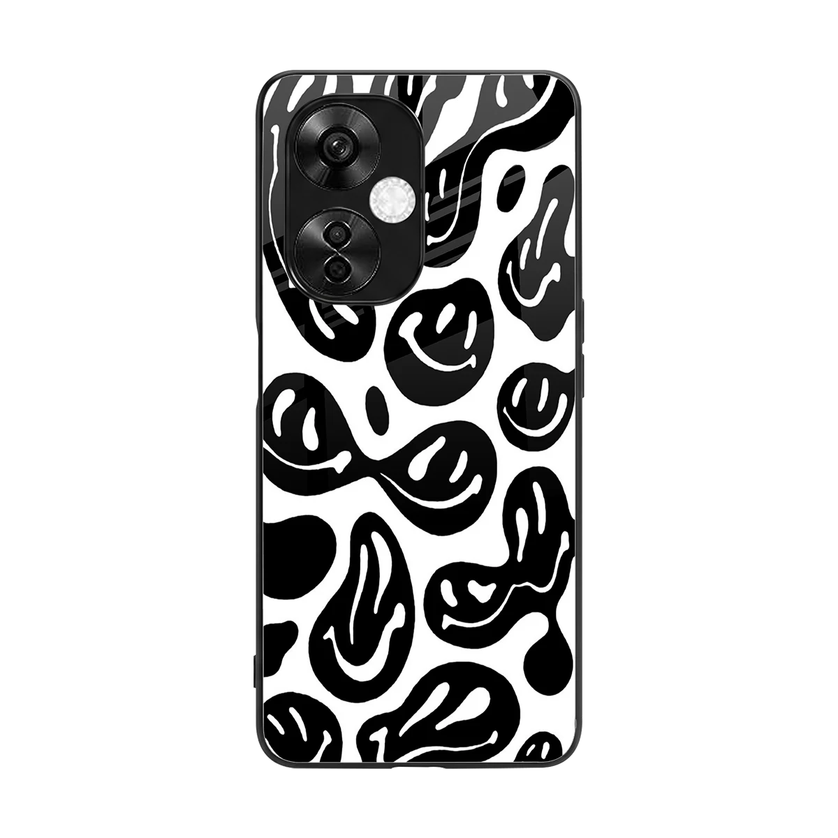 Acid Smiles BW back phone cover | glass case for oneplus nord ce 3 lite