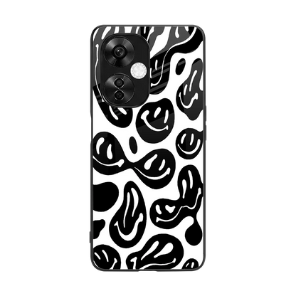 Acid Smiles BW back phone cover | glass case for oneplus nord ce 3 lite