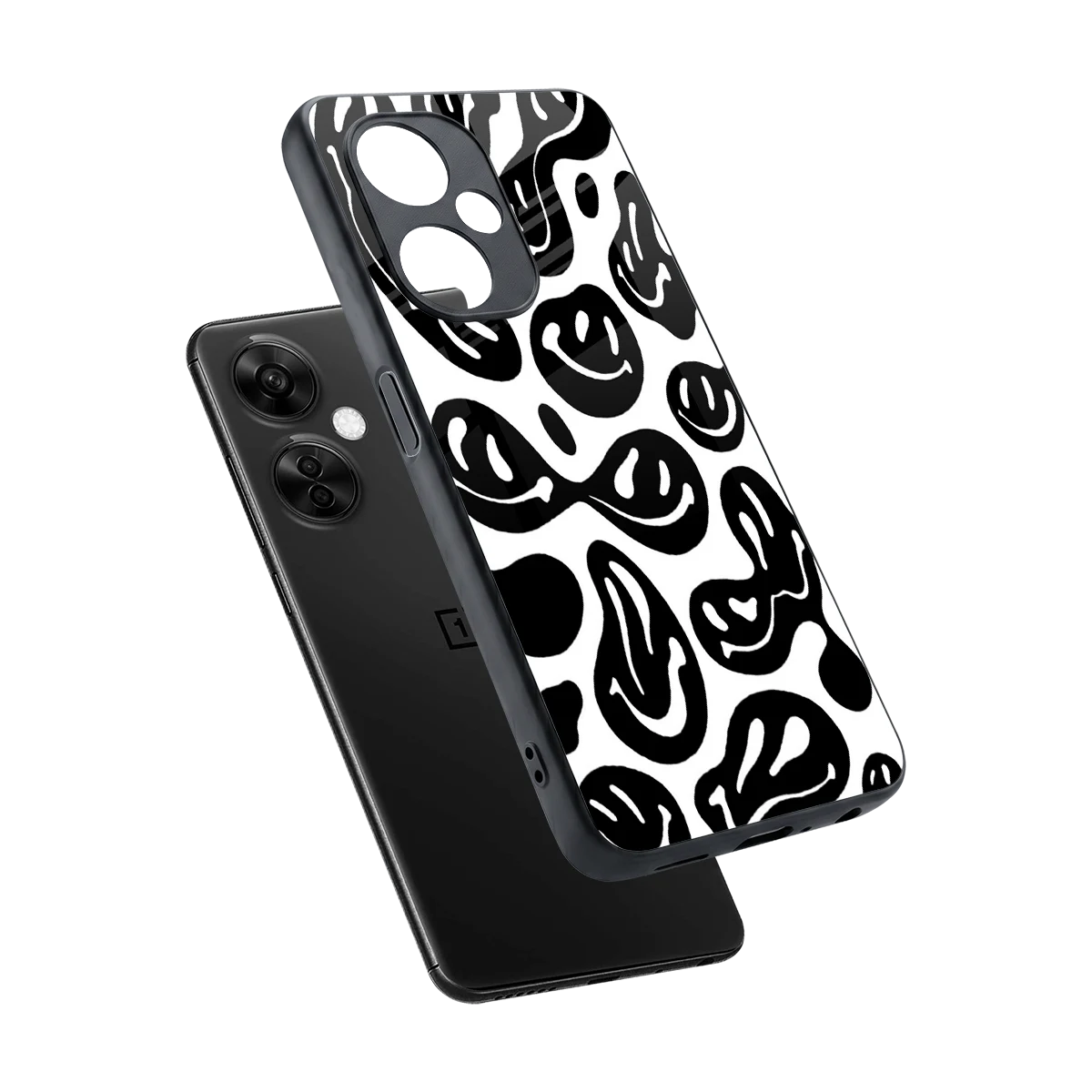Acid Smiles BW sleek oneplus nord ce 3 lite cover with tempered glass back and TPU edges