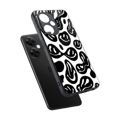 Acid Smiles BW sleek oneplus nord ce 3 lite cover with tempered glass back and TPU edges