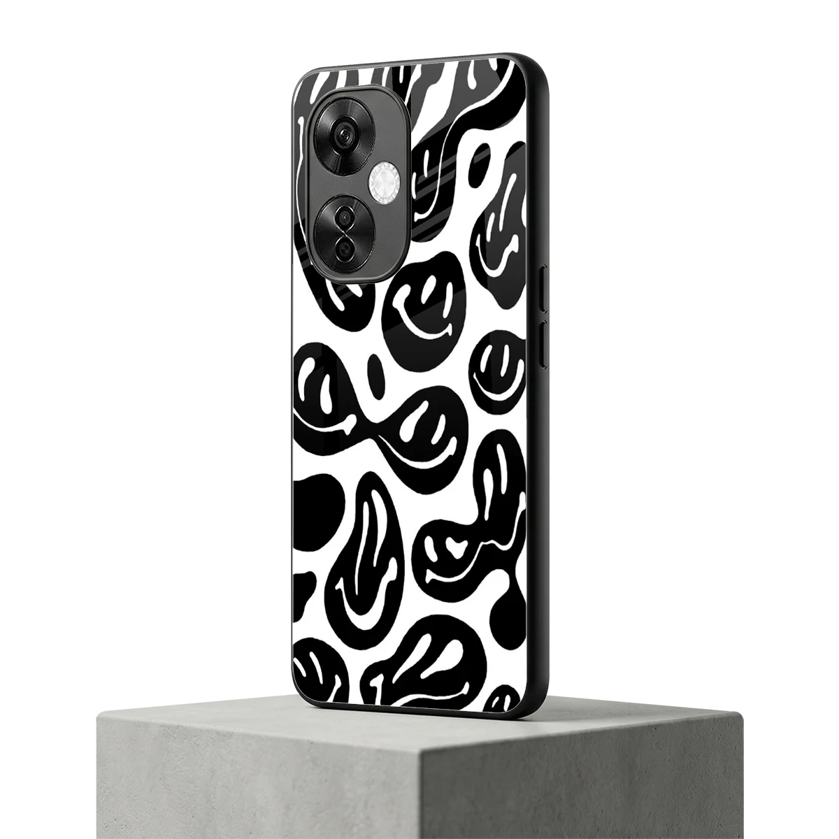 Acid Smiles BW oneplus nord ce 3 lite mobile cover | shockproof glass phone case