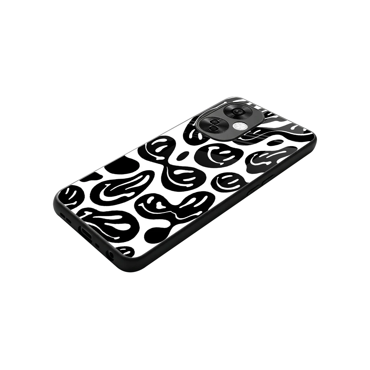 Acid Smiles BW stylish phone case for oneplus nord ce 3 lite | glossy glass and slim fit