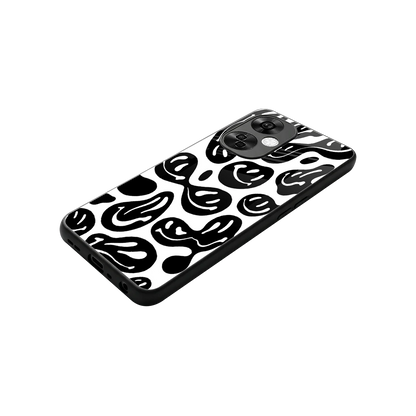 Acid Smiles BW stylish phone case for oneplus nord ce 3 lite | glossy glass and slim fit