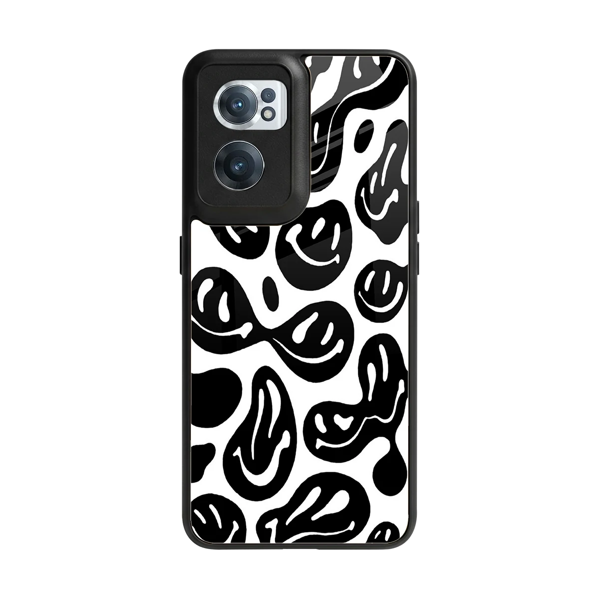 Acid Smiles BW back phone cover | glass case for oneplus nord ce 2