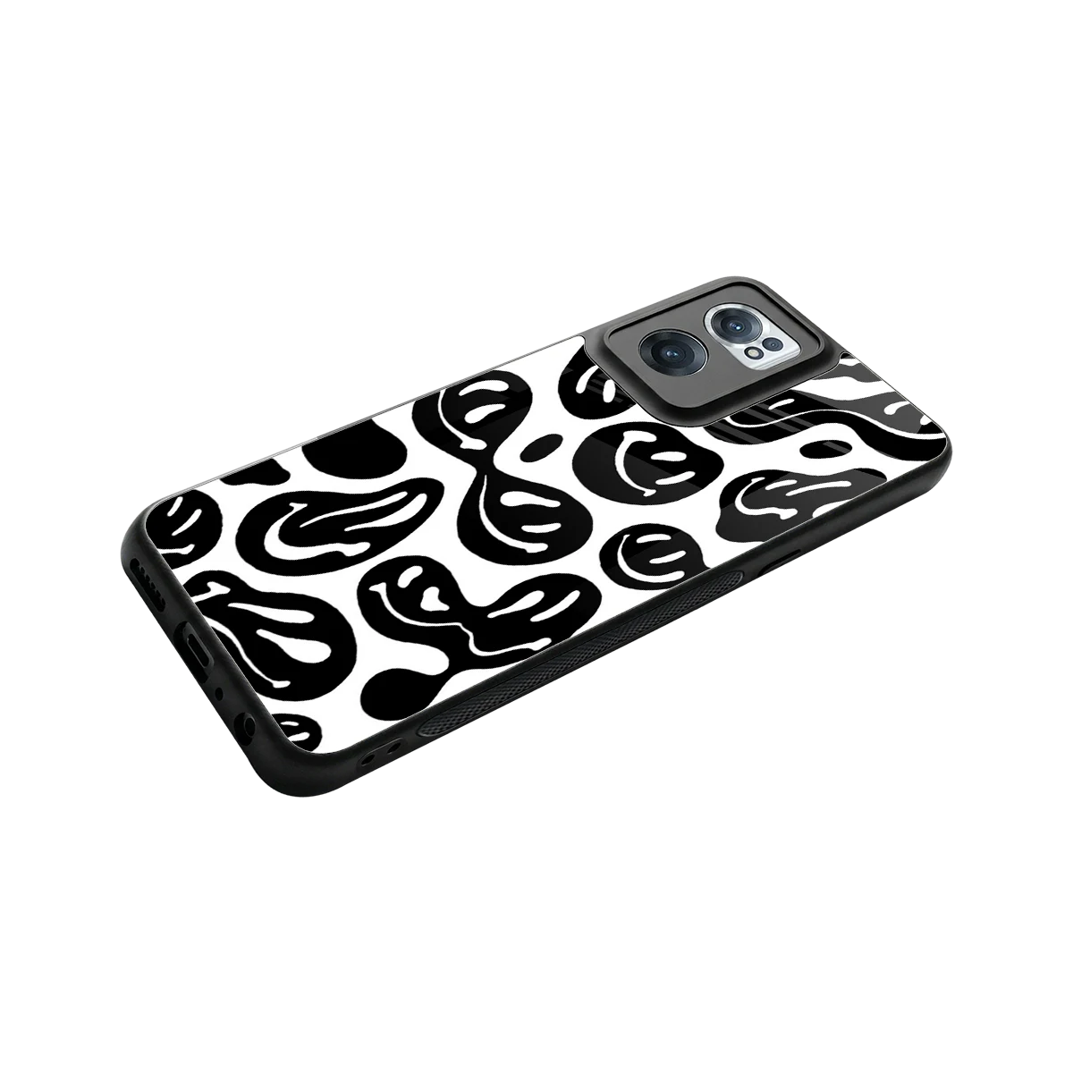 Acid Smiles BW stylish phone case for oneplus nord ce 2 | glossy glass and slim fit