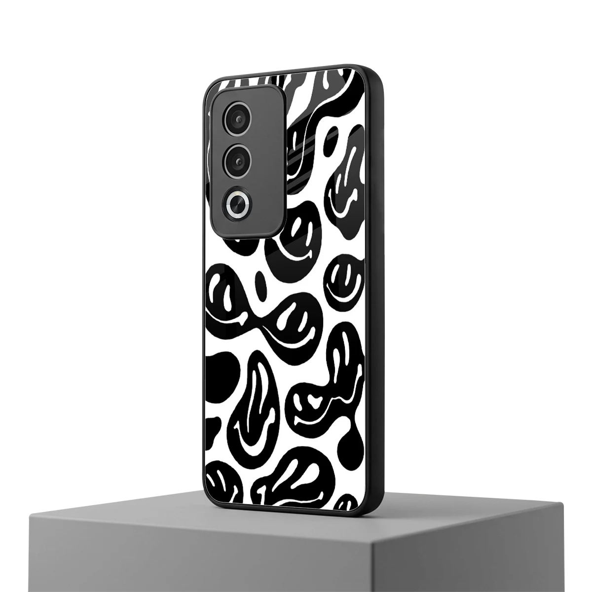 Acid Smiles BW oppo a3 pro mobile cover | shockproof glass phone case