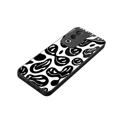 Acid Smiles BW stylish phone case for oppo a3 pro | glossy glass and slim fit