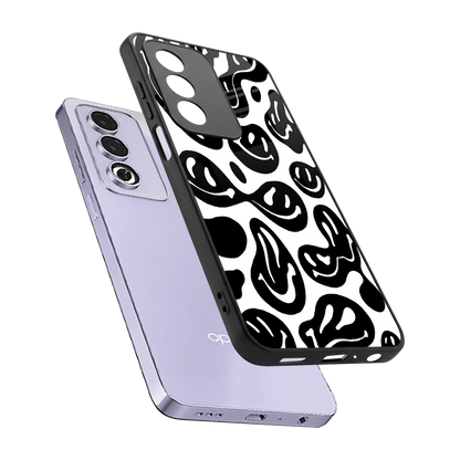 Acid Smiles BW sleek oppo a3 pro cover with tempered glass back and TPU edges
