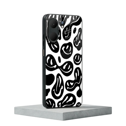 Acid Smiles BW oppo a5x 5g mobile cover | shockproof glass phone case