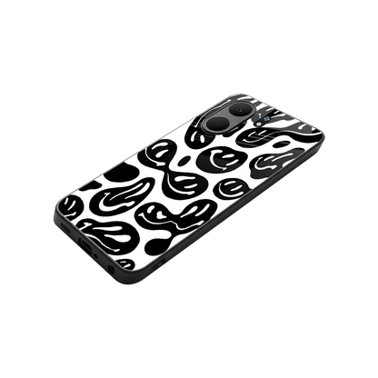 Acid Smiles BW stylish phone case for oppo a5x 5g | glossy glass and slim fit