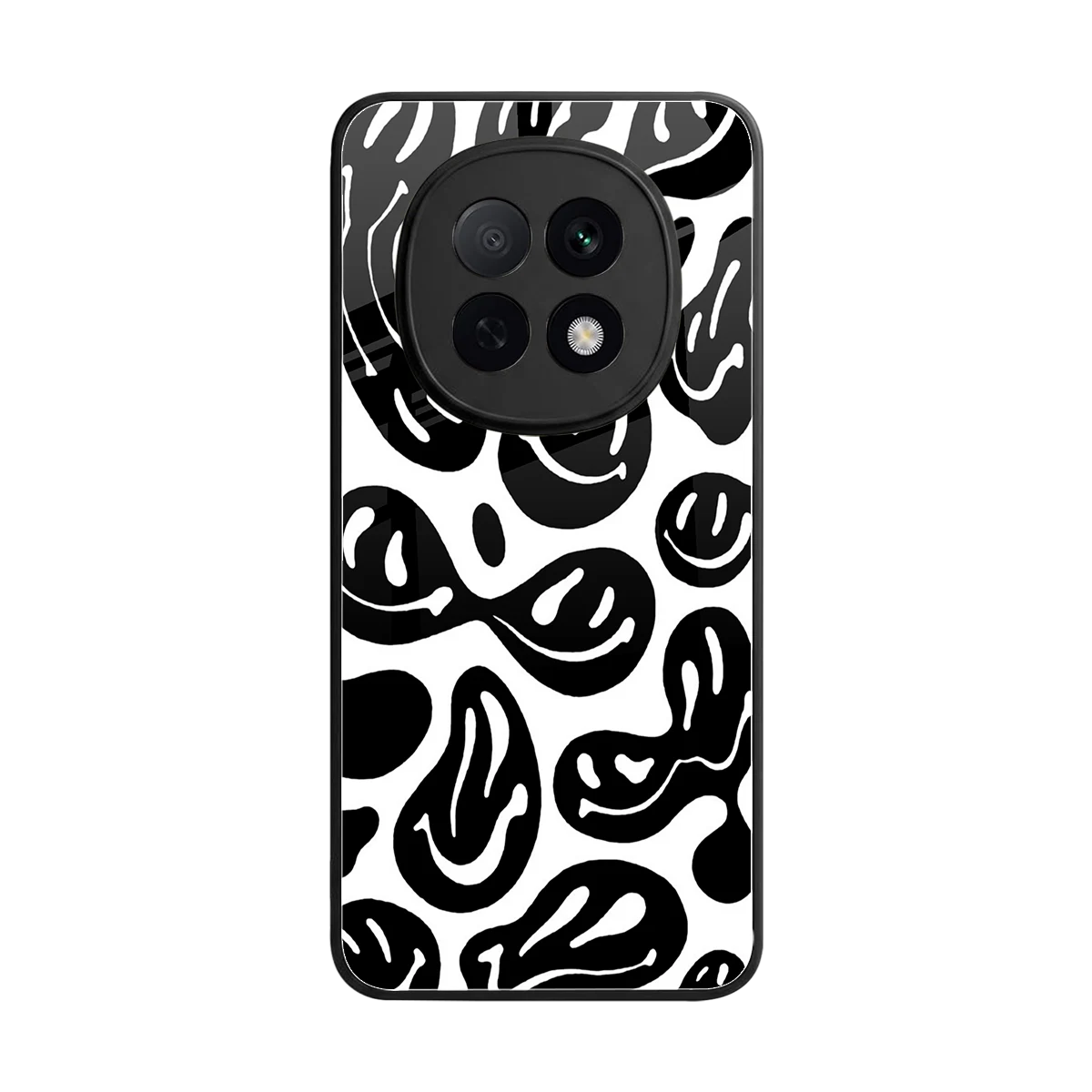 Acid Smiles BW back phone cover | glass case for oppo f29 pro 5g